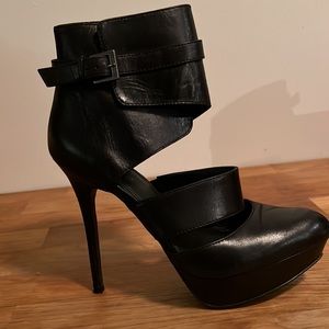 Leather Cuffed Stilettos